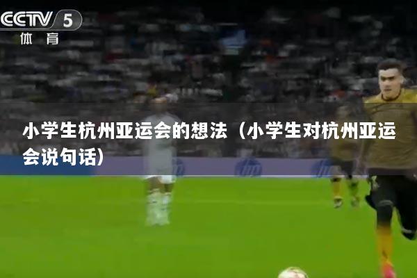 小学生杭州亚运会的想法（小学生对杭州亚运会说句话）